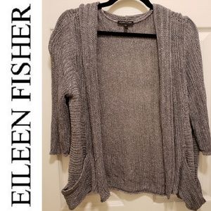Eileen Fisher Open Knit Cardigan with Pockets